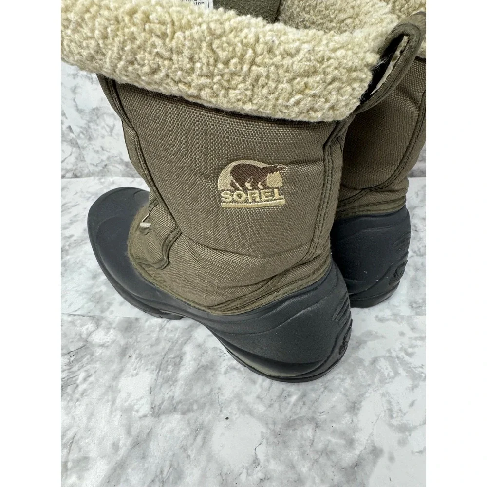 Sorel Cumberland waterproof 8.5 Winter Boots Olive Green Thinsulate Snow NL1436